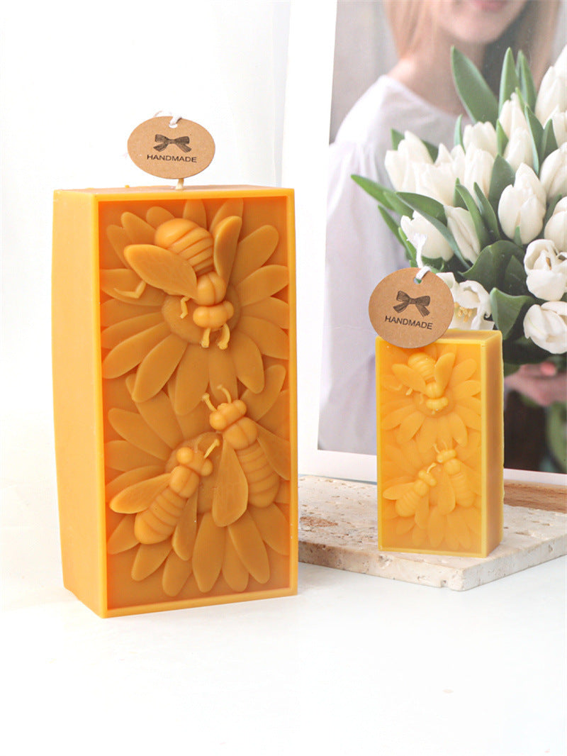 Candle Mold Silicone 3 Bees Beeswax Block