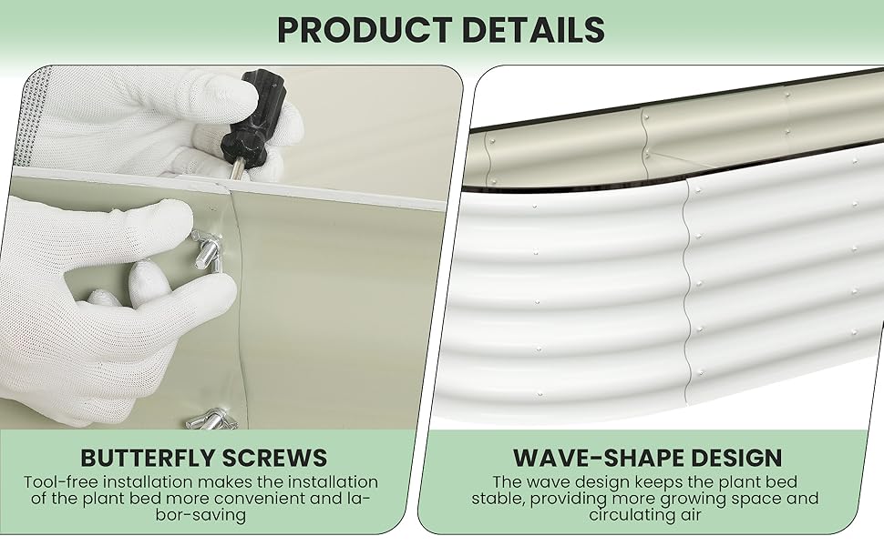 Oval Galvanized Raised Garden Bed Deep Root Planter Box.