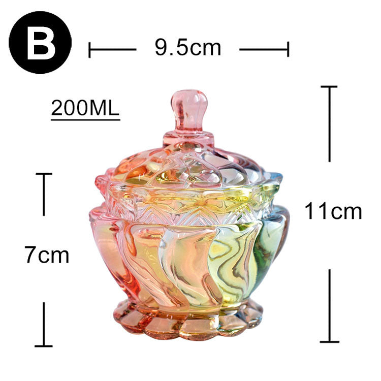 Luxury European style storage jar, colorful glass (Ideal for Candle Making)