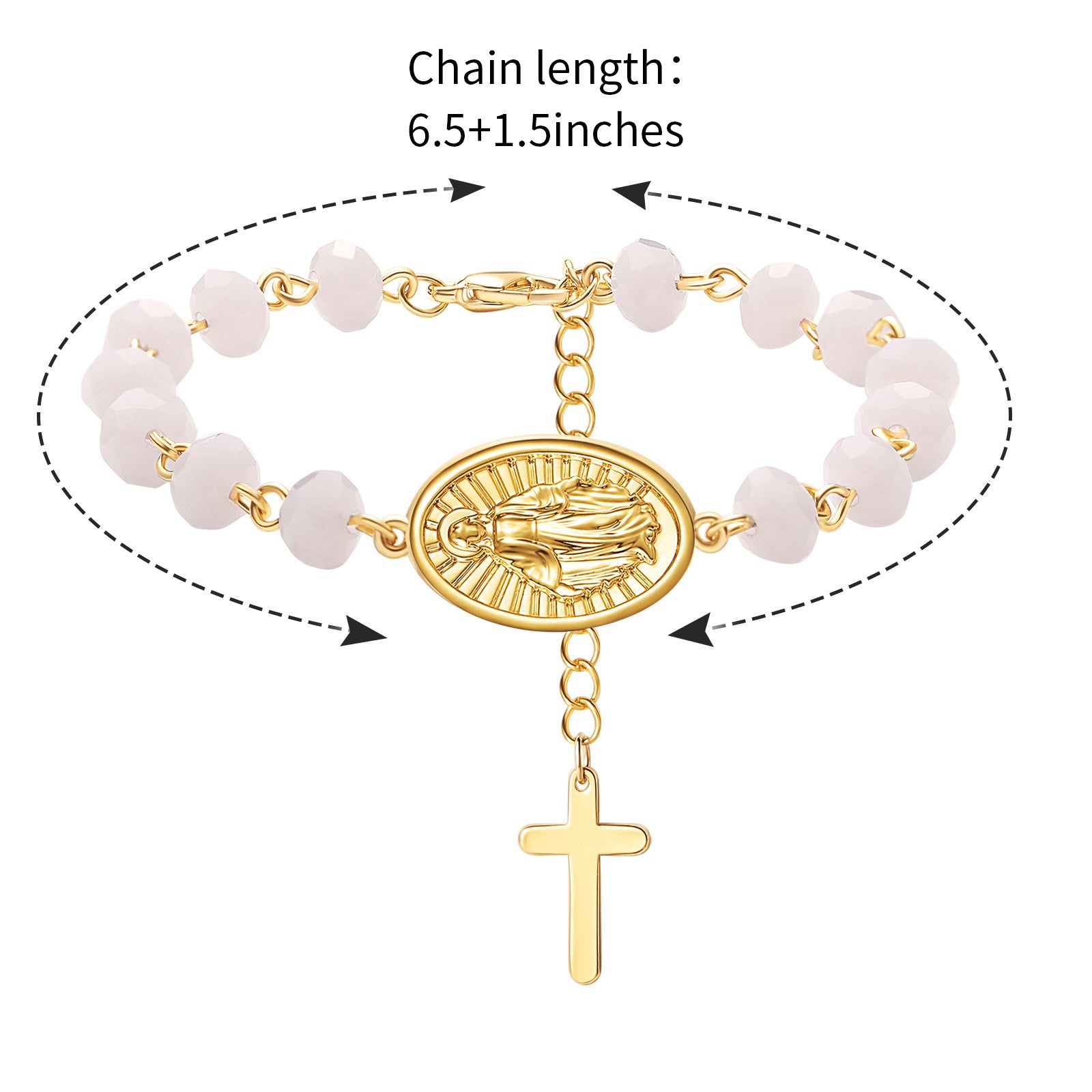 Braccialetto di perline Medaglia ovale Cristallo Pasqua