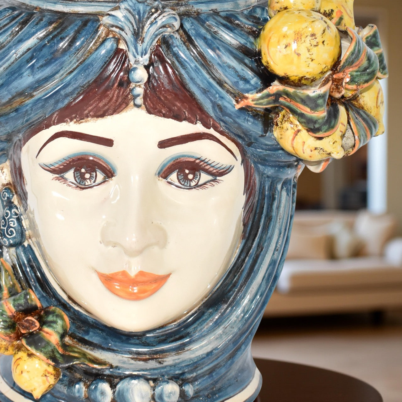 Testa h 40 con limoni mono blu femmina