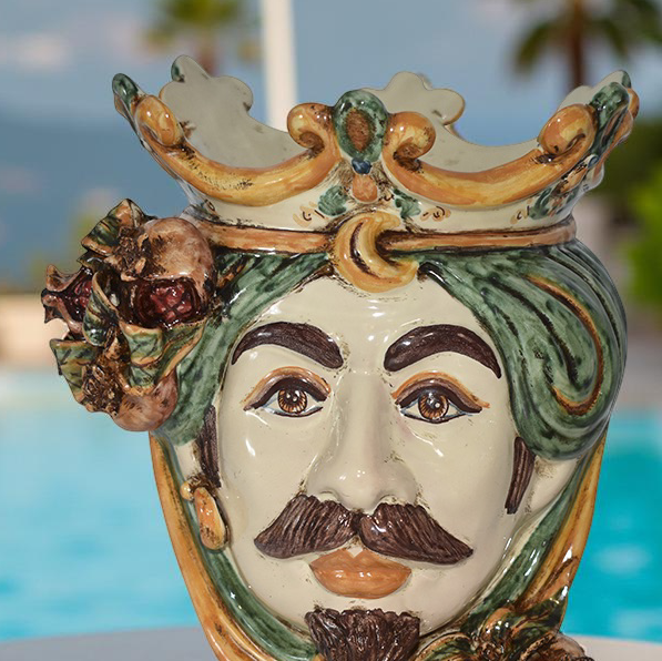 Testa h 25 melograni verde/arancio maschio bianco