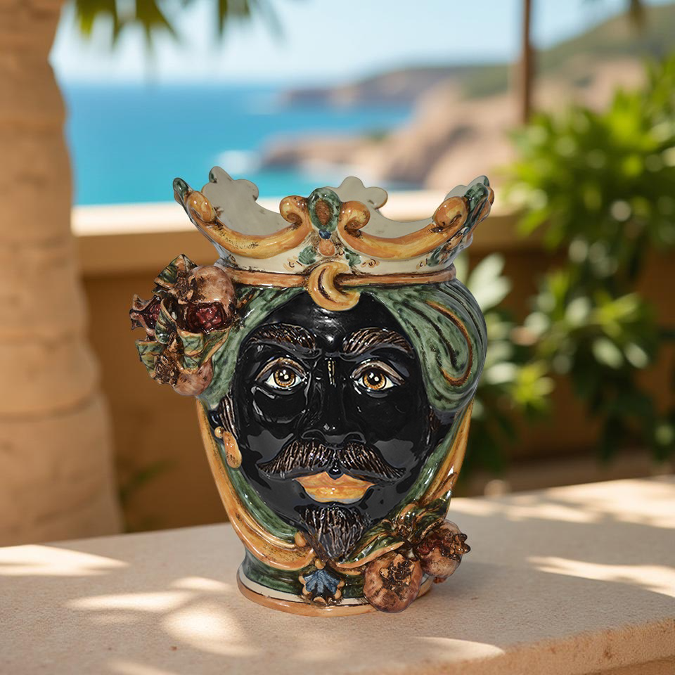 Testa h 25 melograni verde/arancio maschio moro