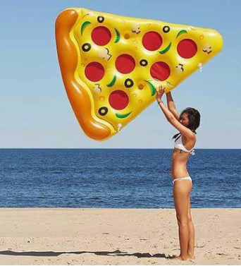 Lettino da piscina, giocattoli gonfiabili, pizza, amaca d'acqua