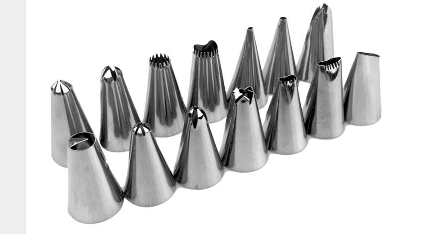 Silicone Pastry Bag Nozzles  Reusable Pastry Bags 14 Nozzle Set