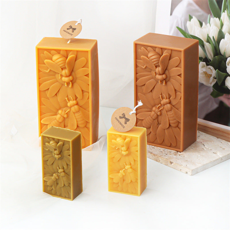 Candle Mold Silicone 3 Bees Beeswax Block