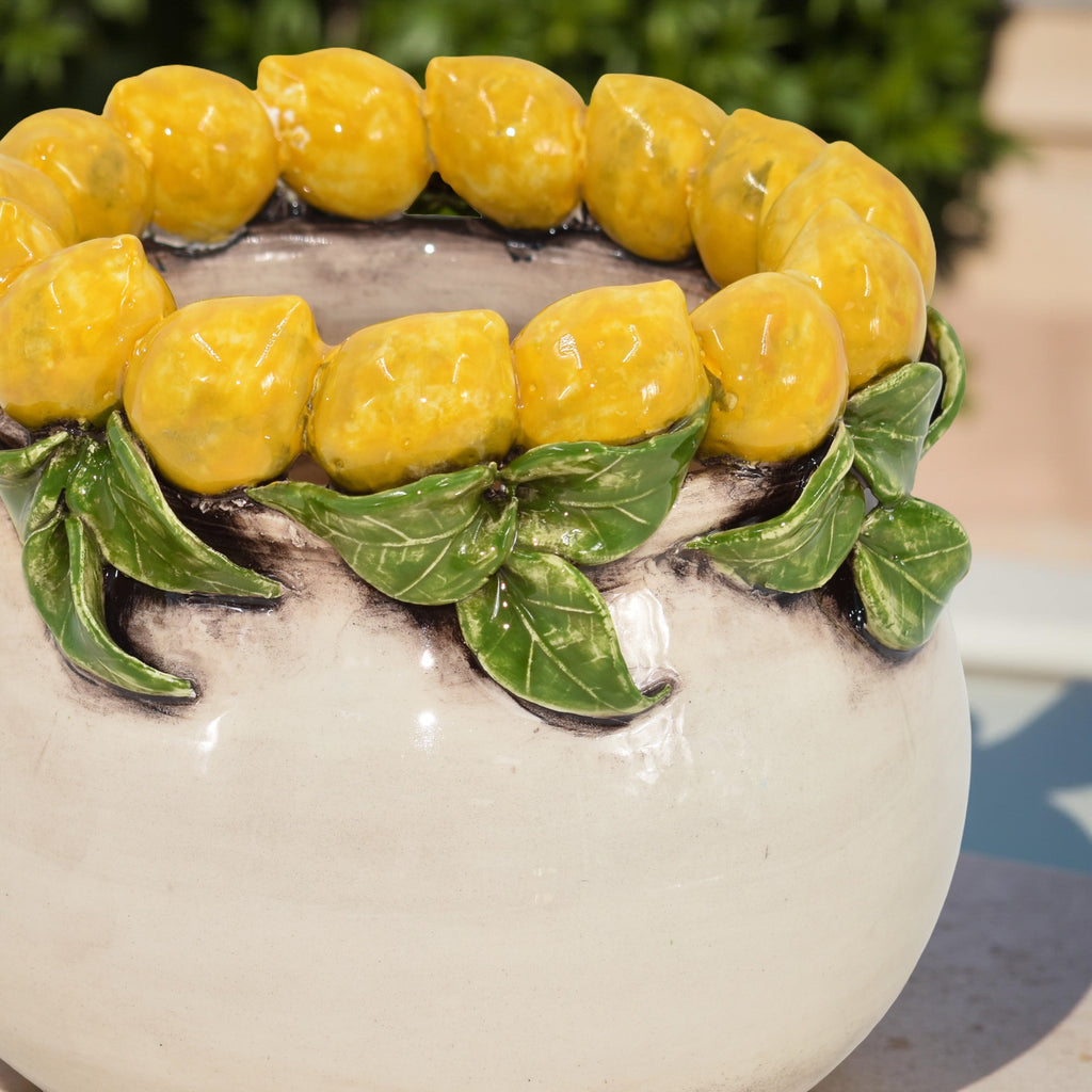 Vaso h 16 con Limoni di Sicilia madreperla colorata