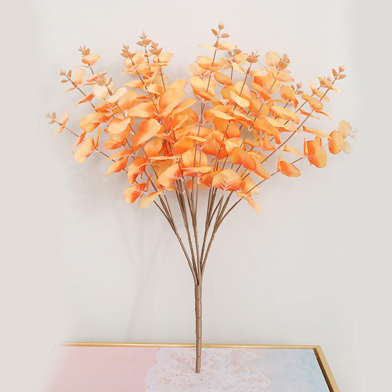 Fiore di eucalipto, foglia di denaro, fiore di seta, decorazione per la casa