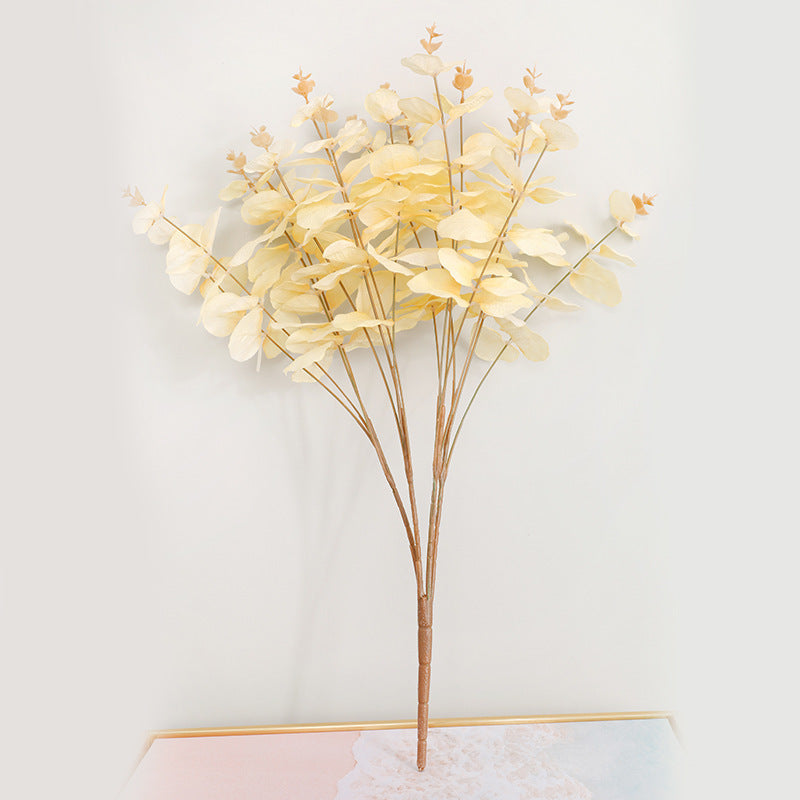 Fiore di eucalipto, foglia di denaro, fiore di seta, decorazione per la casa