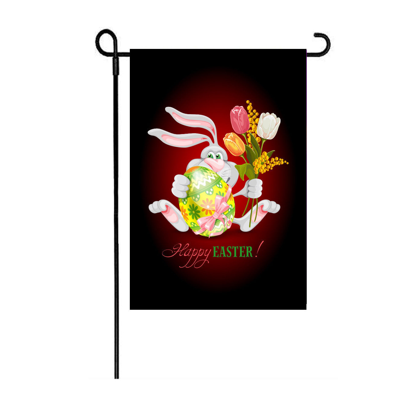 Bandiera da giardino in juta con coniglietto pasquale