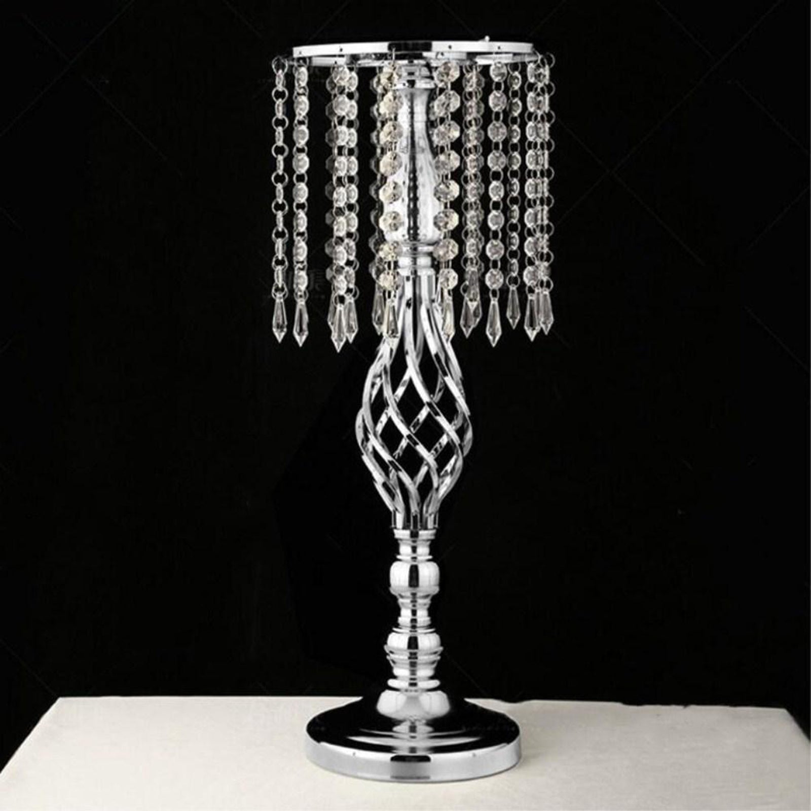 Crystal Spiral flower Arrangement Stand, Elegant For Any Event