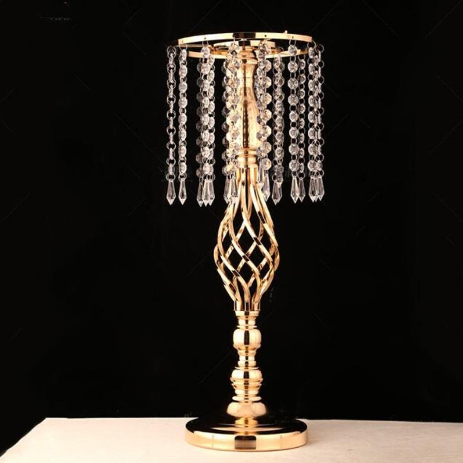 Crystal Spiral flower Arrangement Stand, Elegant For Any Event