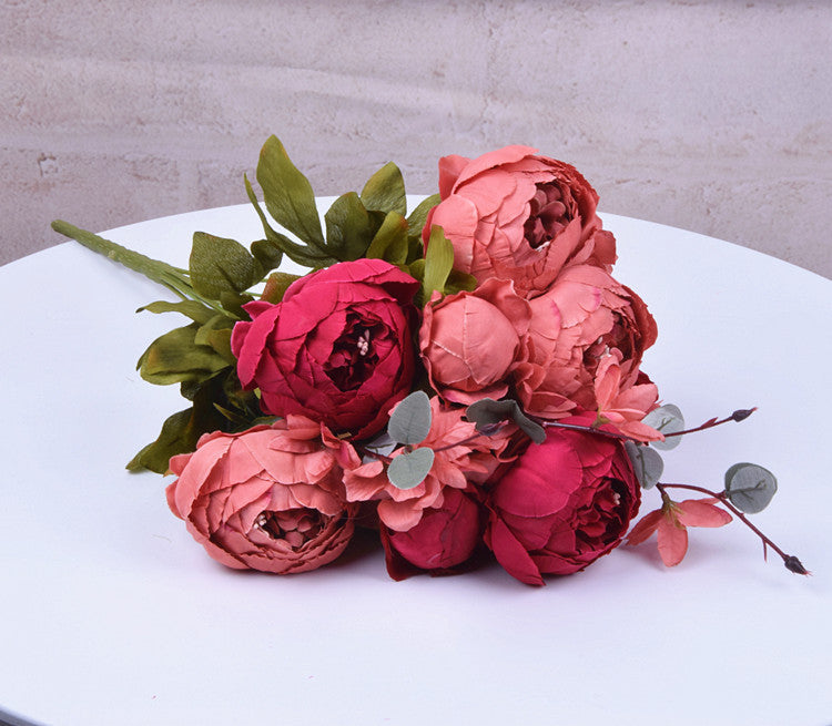 13 Core-spun Peony Decorative Silk Flowers Artificial
