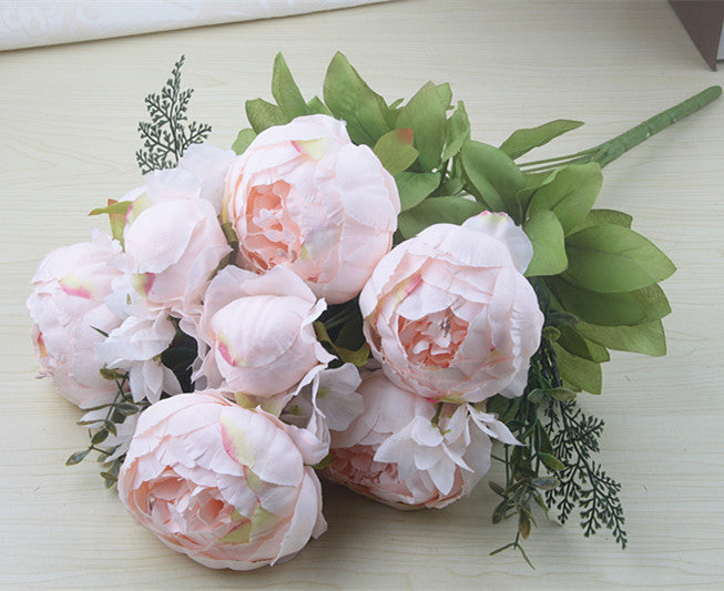 13 Core-spun Peony Decorative Silk Flowers Artificial