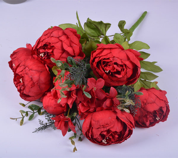 13 Core-spun Peony Decorative Silk Flowers Artificial