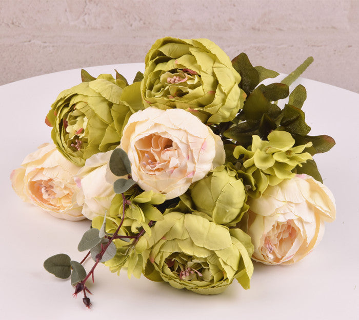 13 Core-spun Peony Decorative Silk Flowers Artificial