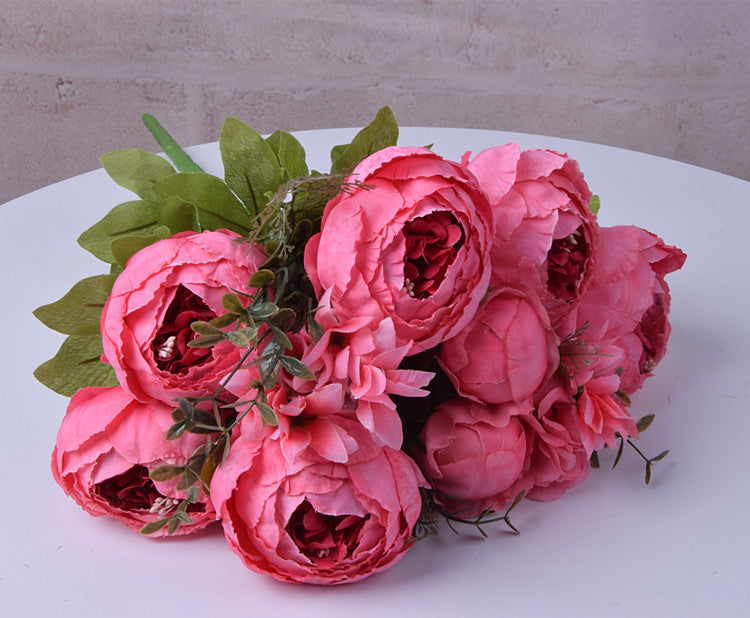 13 Core-spun Peony Decorative Silk Flowers Artificial