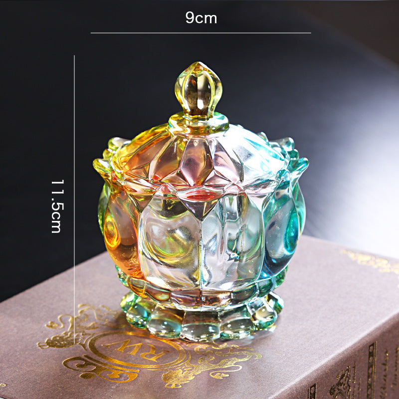 Luxury crystal glass jar, clear or colored design.