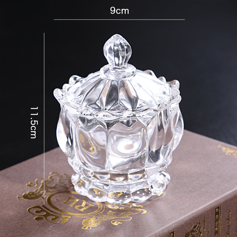 Luxury crystal glass jar, clear or colored design.
