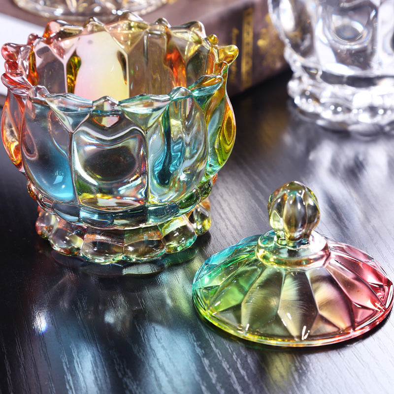 Luxury crystal glass jar, clear or colored design.