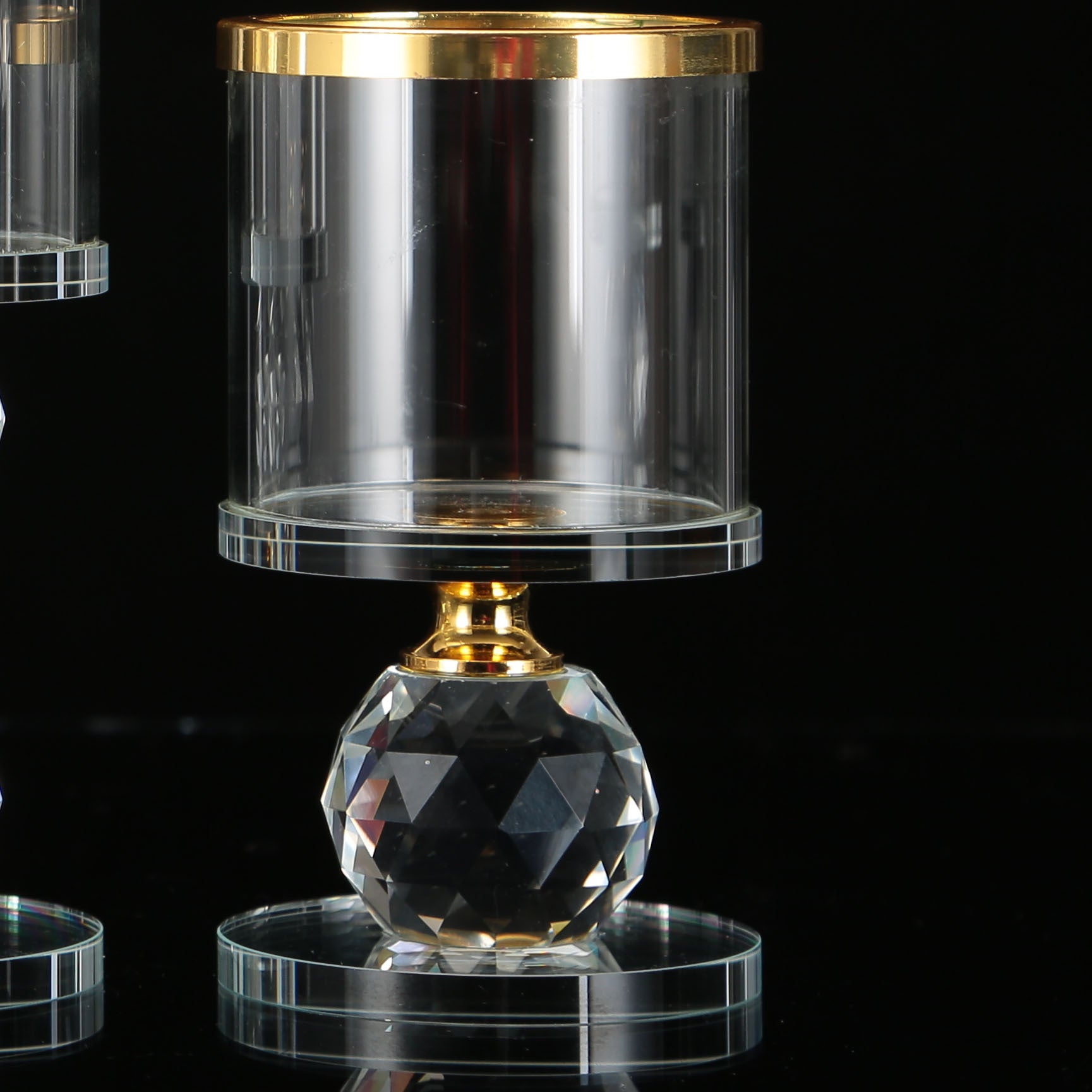 Portacandele in cristallo, decorazione romantica