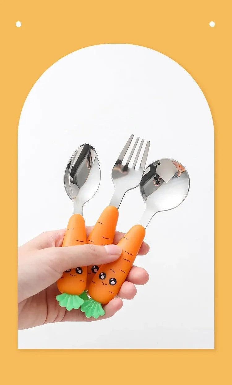 Set di posate da tavola per bambini Carota