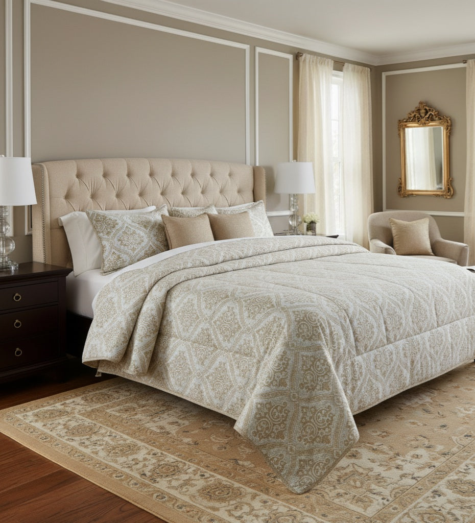 Trapunta Matrimoniale Perla Jacquard 270x270 cm | 350 grProdotto in Italia