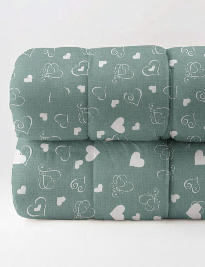 Trapunta Swift Matrimoniale in Cotone Stampa Cuori Stilizzati 270x270 cm 