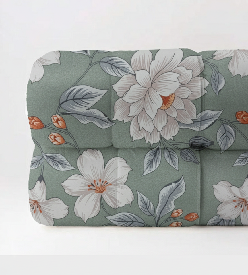 Trapunta Aris Matrimoniale in Cotone Stampa Fiori stilizzati 270x270 cm 