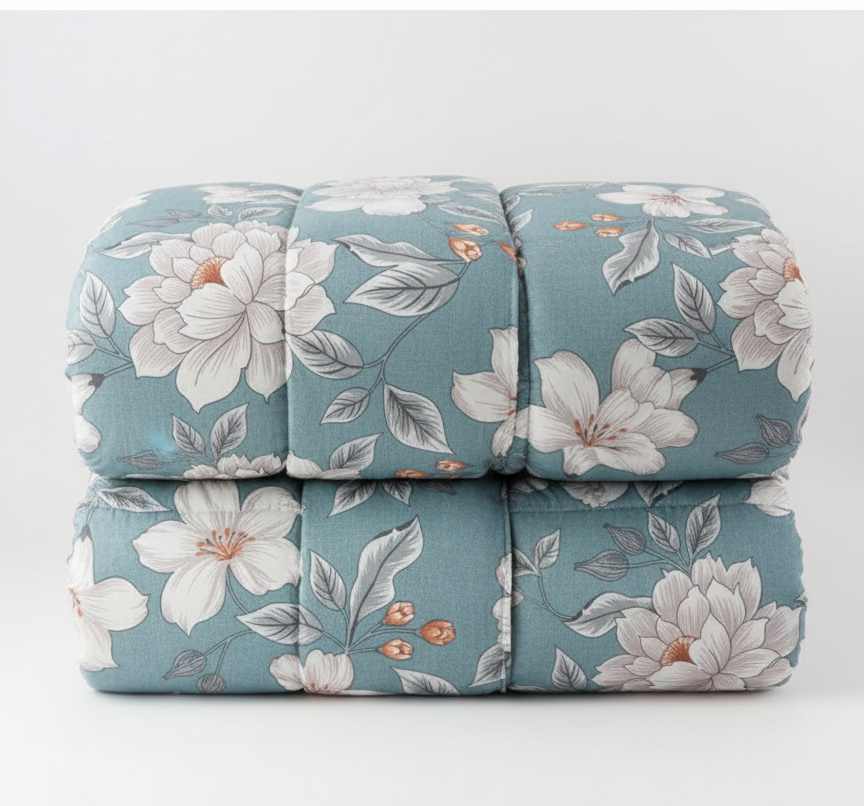 Trapunta Aris Matrimoniale in Cotone Stampa Fiori stilizzati 270x270 cm 