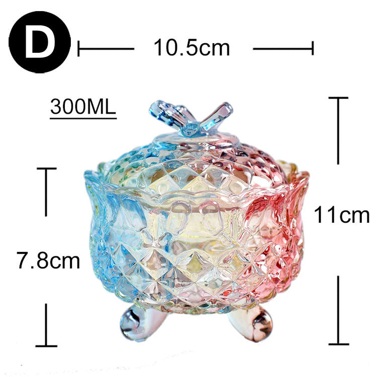 Luxury European style storage jar, colorful glass (Ideal for Candle Making)