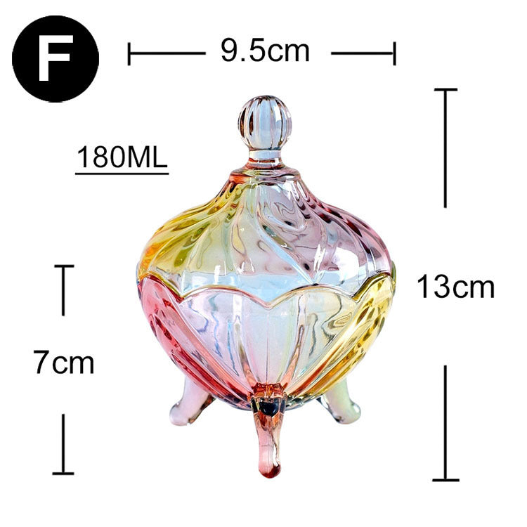 Luxury European style storage jar, colorful glass (Ideal for Candle Making)