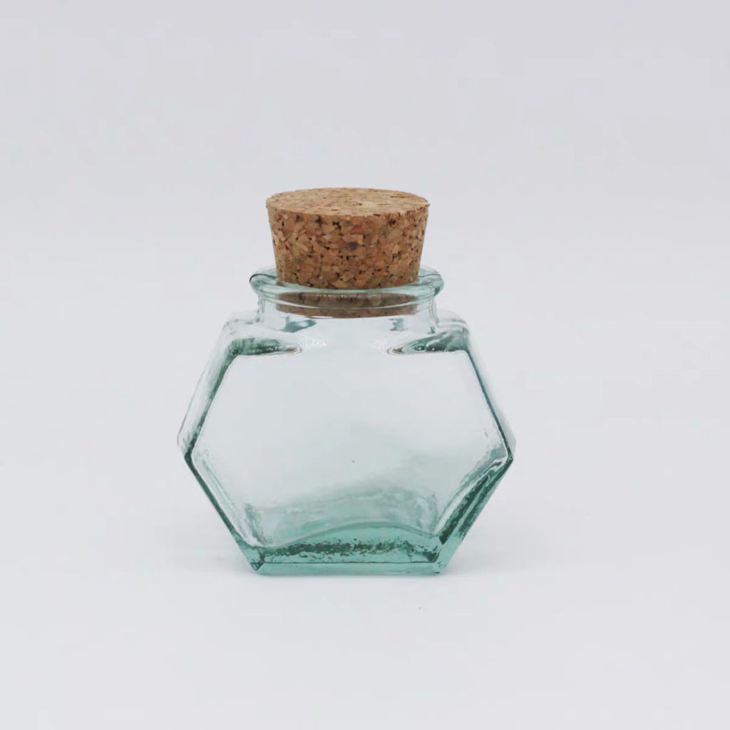 Glass cork jar made by hand unique quality.
