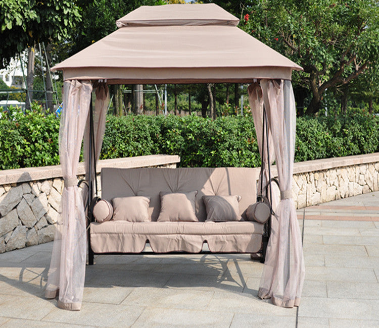 Sedia a dondolo in ferro battuto per esterni, tre persone