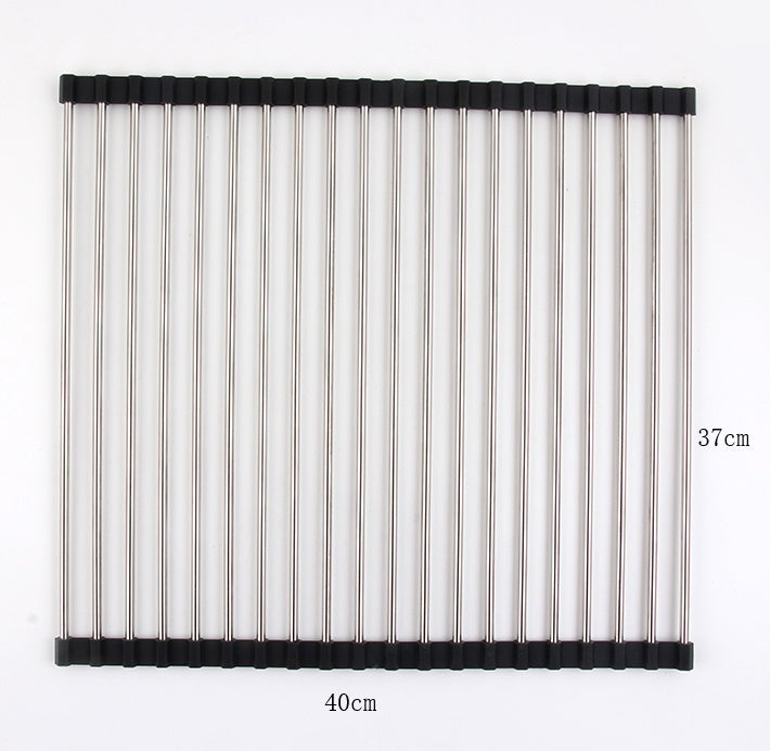 Scolapiatti pieghevole per lavello da cucina in acciaio inossidabile