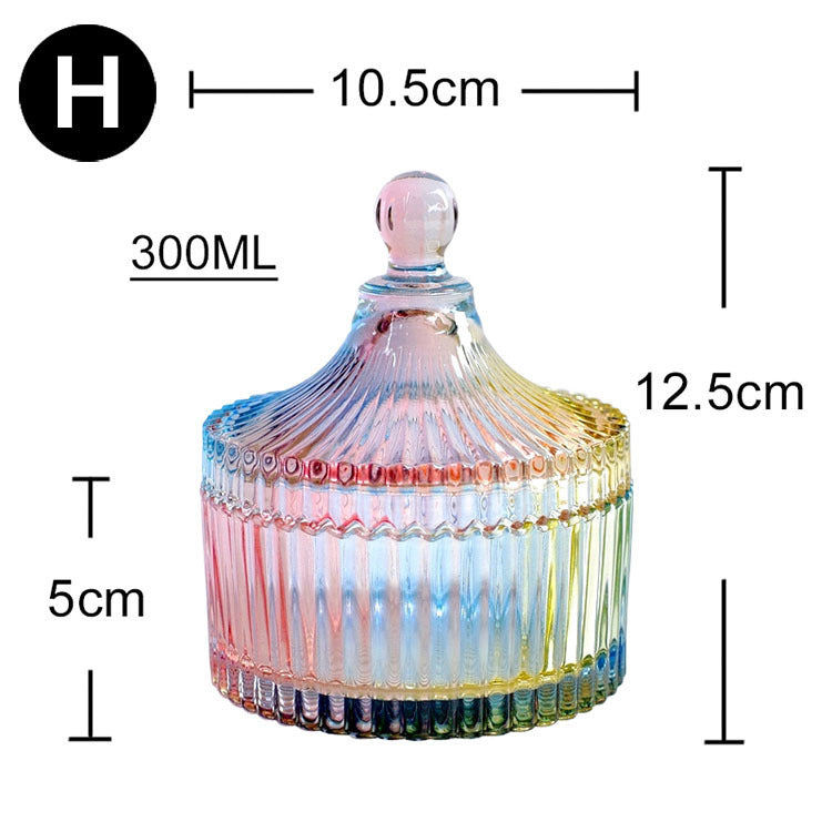 Luxury European style storage jar, colorful glass (Ideal for Candle Making)
