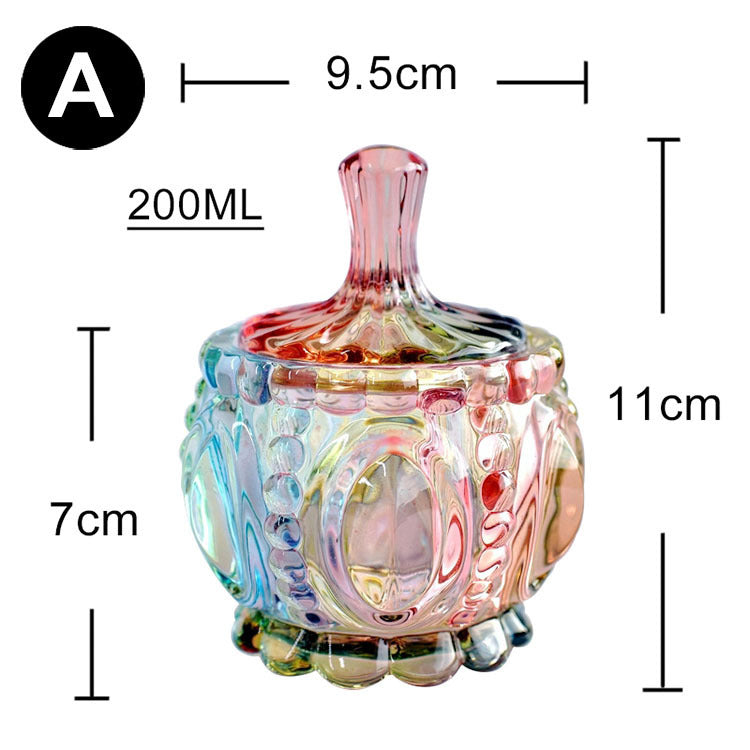 Luxury European style storage jar, colorful glass (Ideal for Candle Making)
