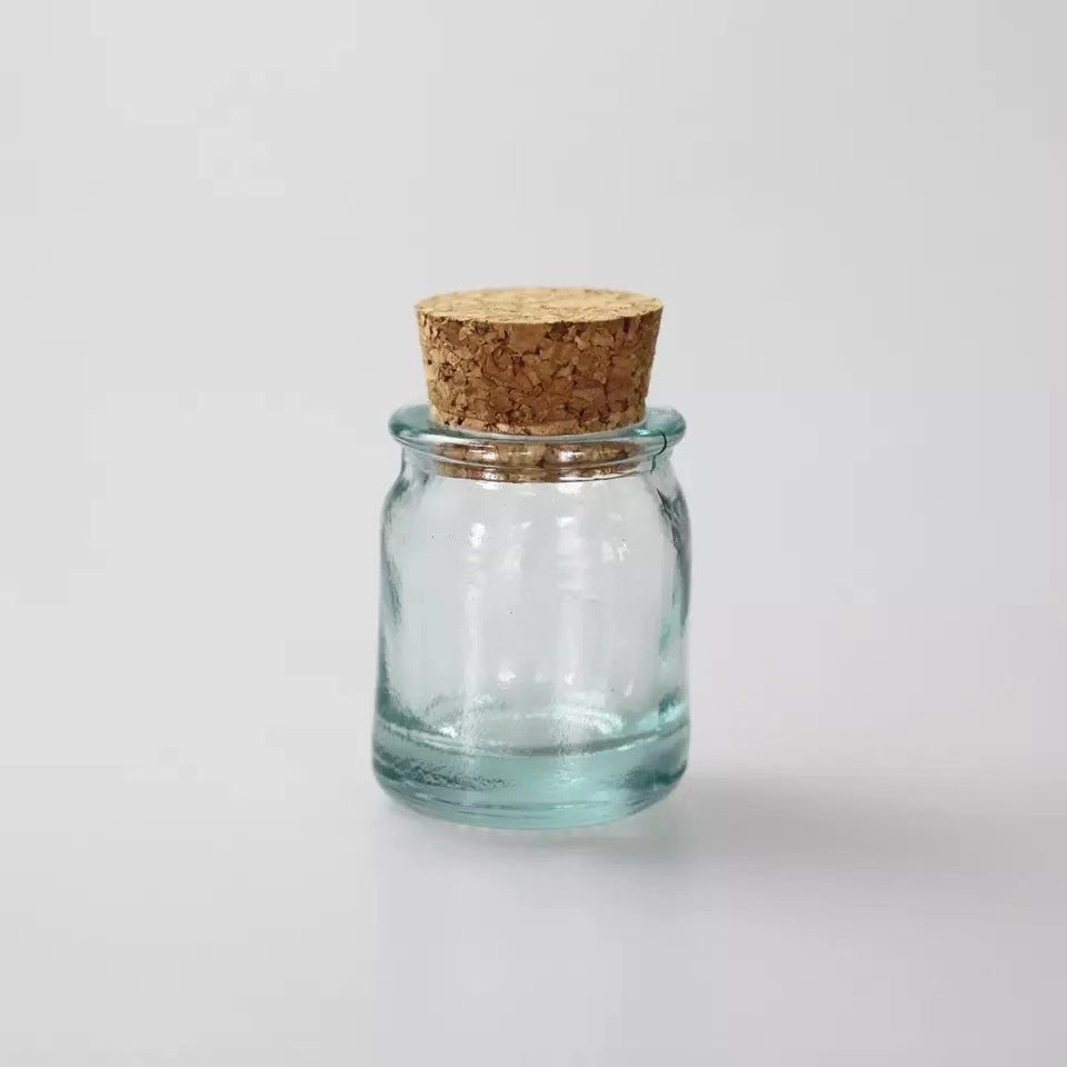 Glass cork jar made by hand unique quality.