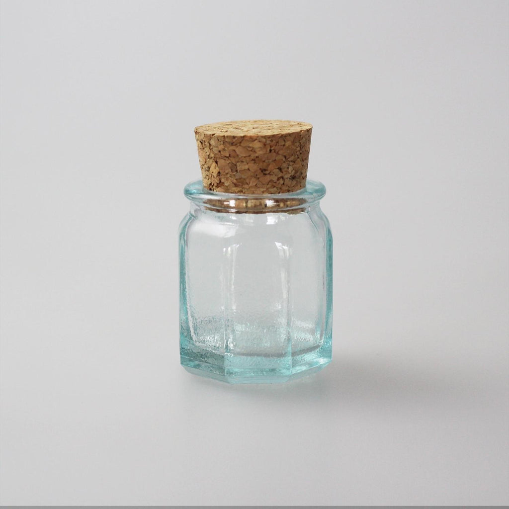 Glass cork jar made by hand unique quality.