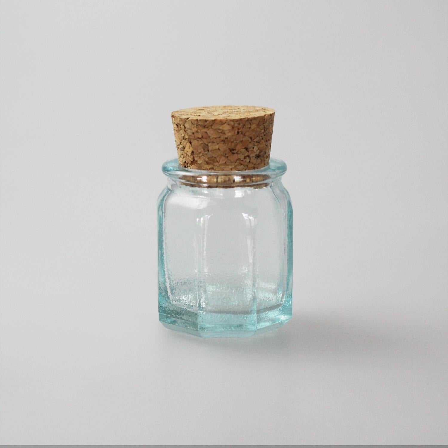 Glass cork jar made by hand unique quality.