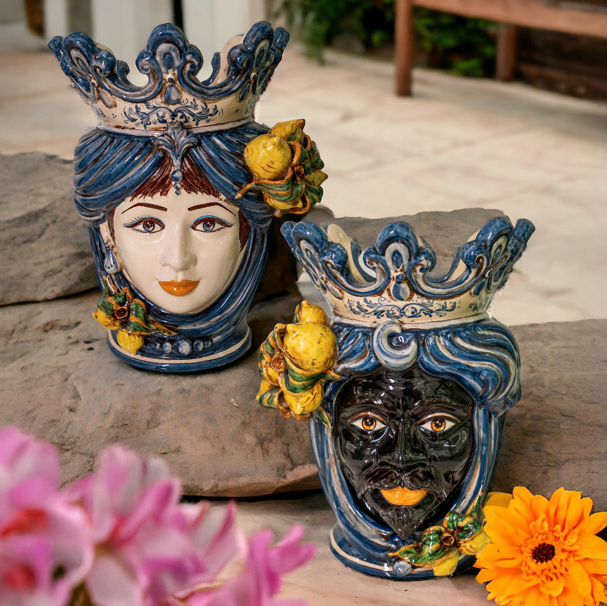 Testa h 40 con limoni mono blu femmina