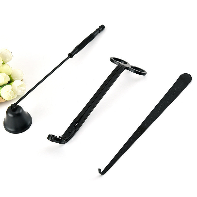 Candle Scissors Three-piece Set Candle Extinguisher Metal Tray