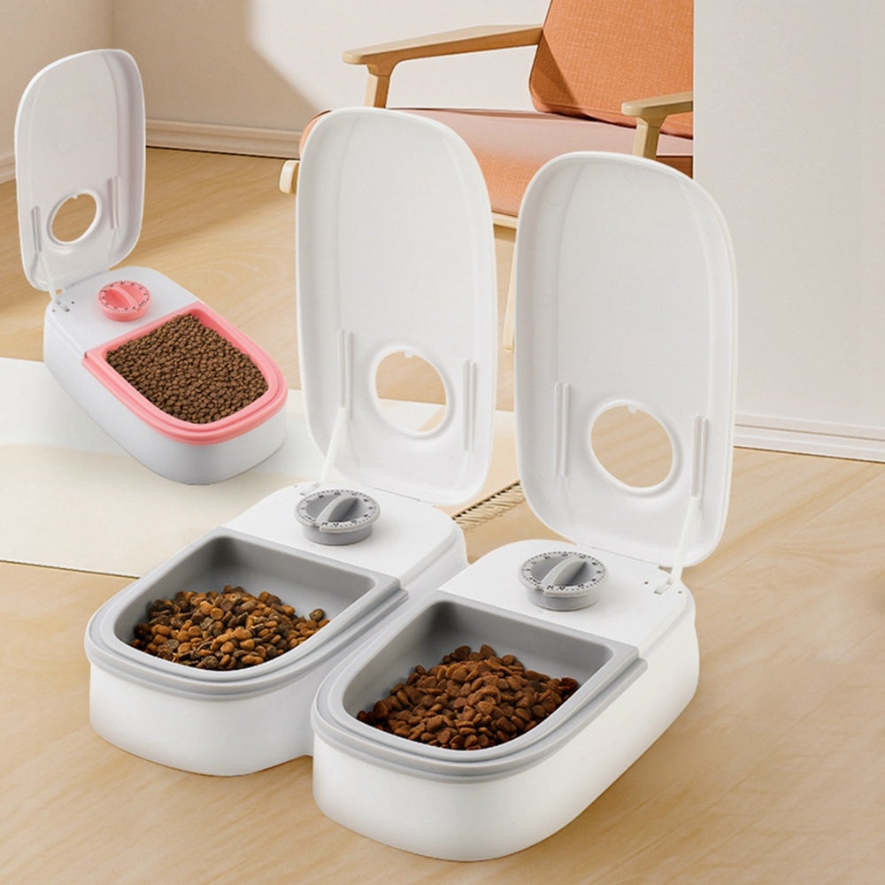 Automatic Pet Feeder with Smart Gravity Dispenser - Stainless Steel Bowl