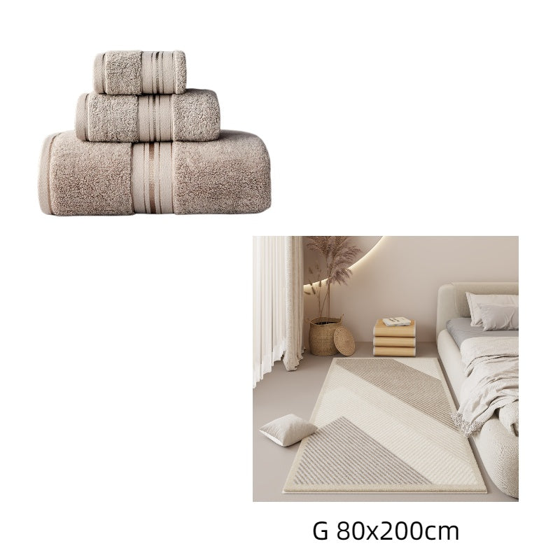 Set di asciugamani da bagno spessi in puro cotone