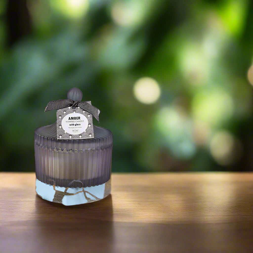 ZIGZAG GLASS POT SCENTED CANDLE