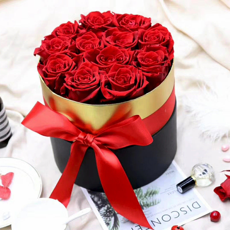 Exquisite roses in beautiful gift box assorted colors.