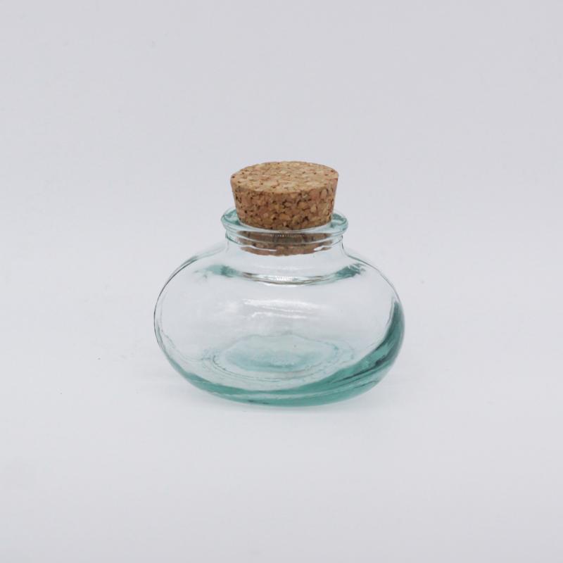 Glass cork jar made by hand unique quality.