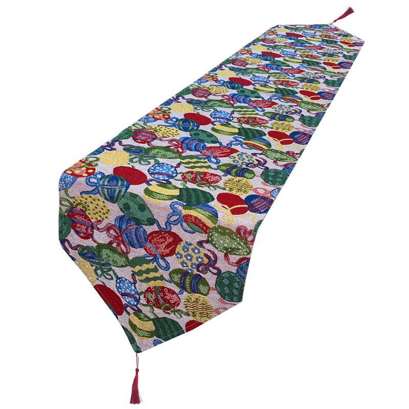 Runner da tavolo con uovo di coniglio di Pasqua, tovaglia in stile americano, stile villaggio