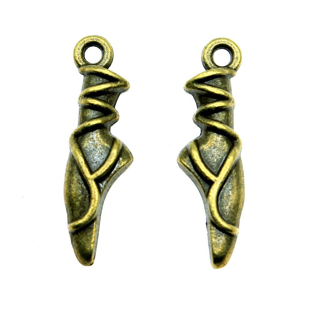 Ciondoli multicolore a forma di scarpe da ballerina, 23x6x4 mm, 1,4 g