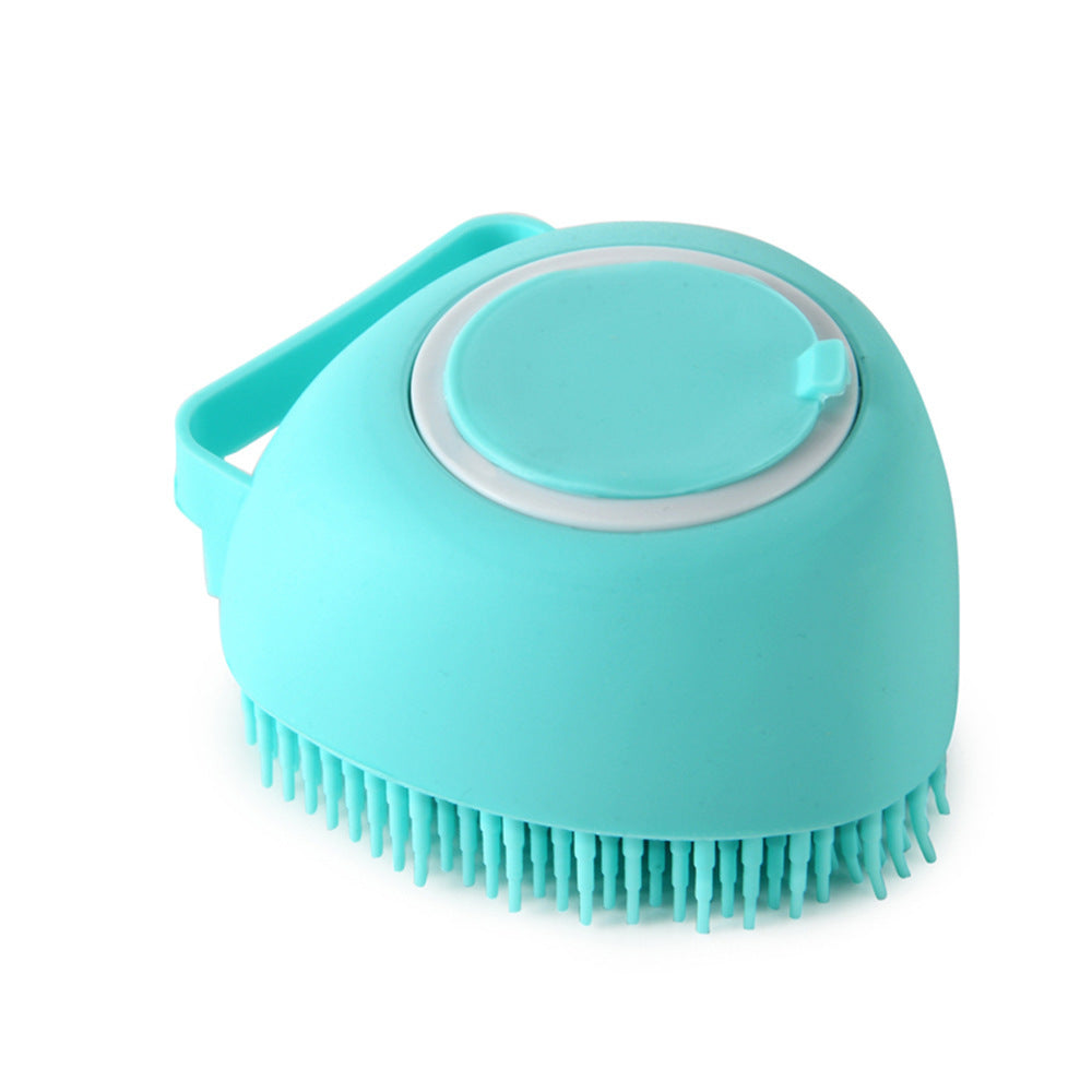 Silicone Dog Bath Brush with Shampoo Dispenser - Massage Grooming Tool